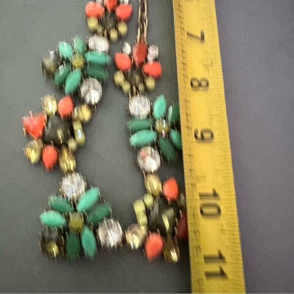 Stella & Dot Long Gold Tone Flowers Statement Necklace - Picture 6 of 9